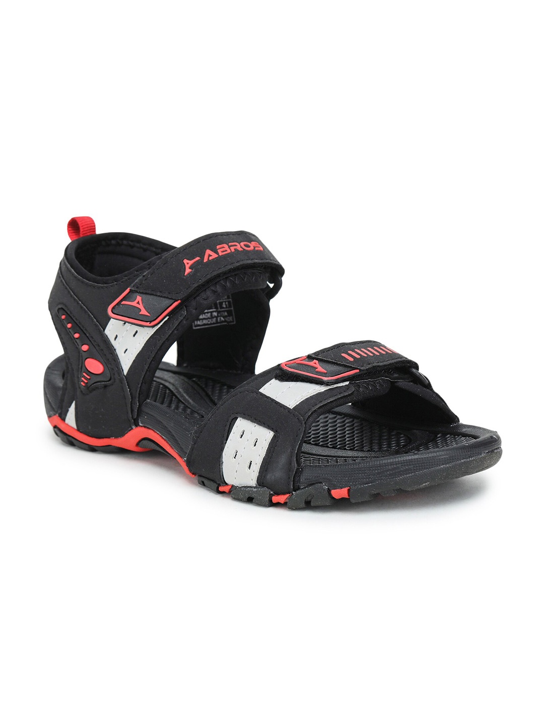 

ABROS Men Black & Red Comfort Sandals