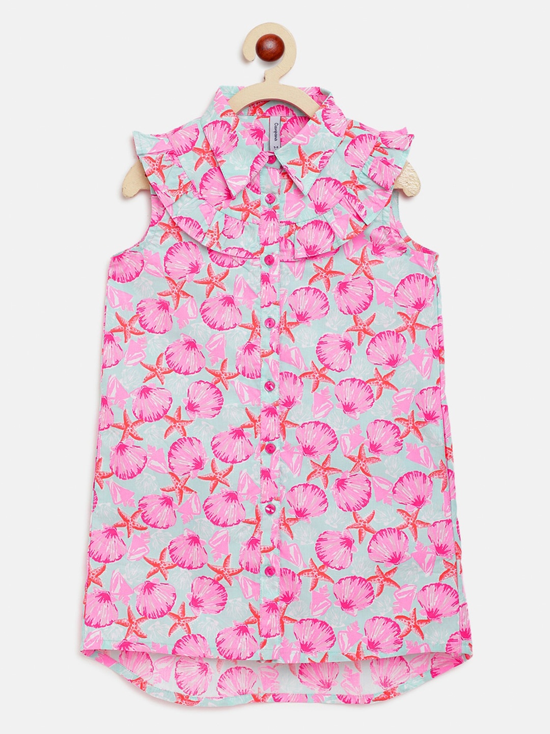 

Campana Pink Graphic Printed A-Line Cotton Dress