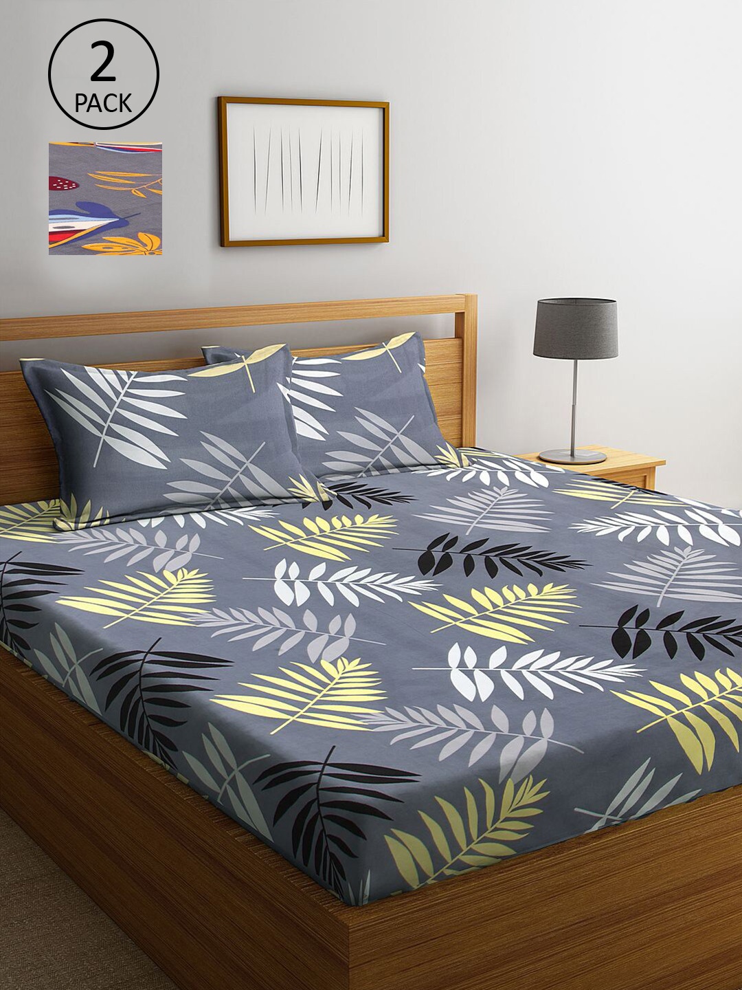 

KLOTTHE Multicoloured Floral 210 TC 2 King Bedsheet with 4 Pillow Covers, Multi