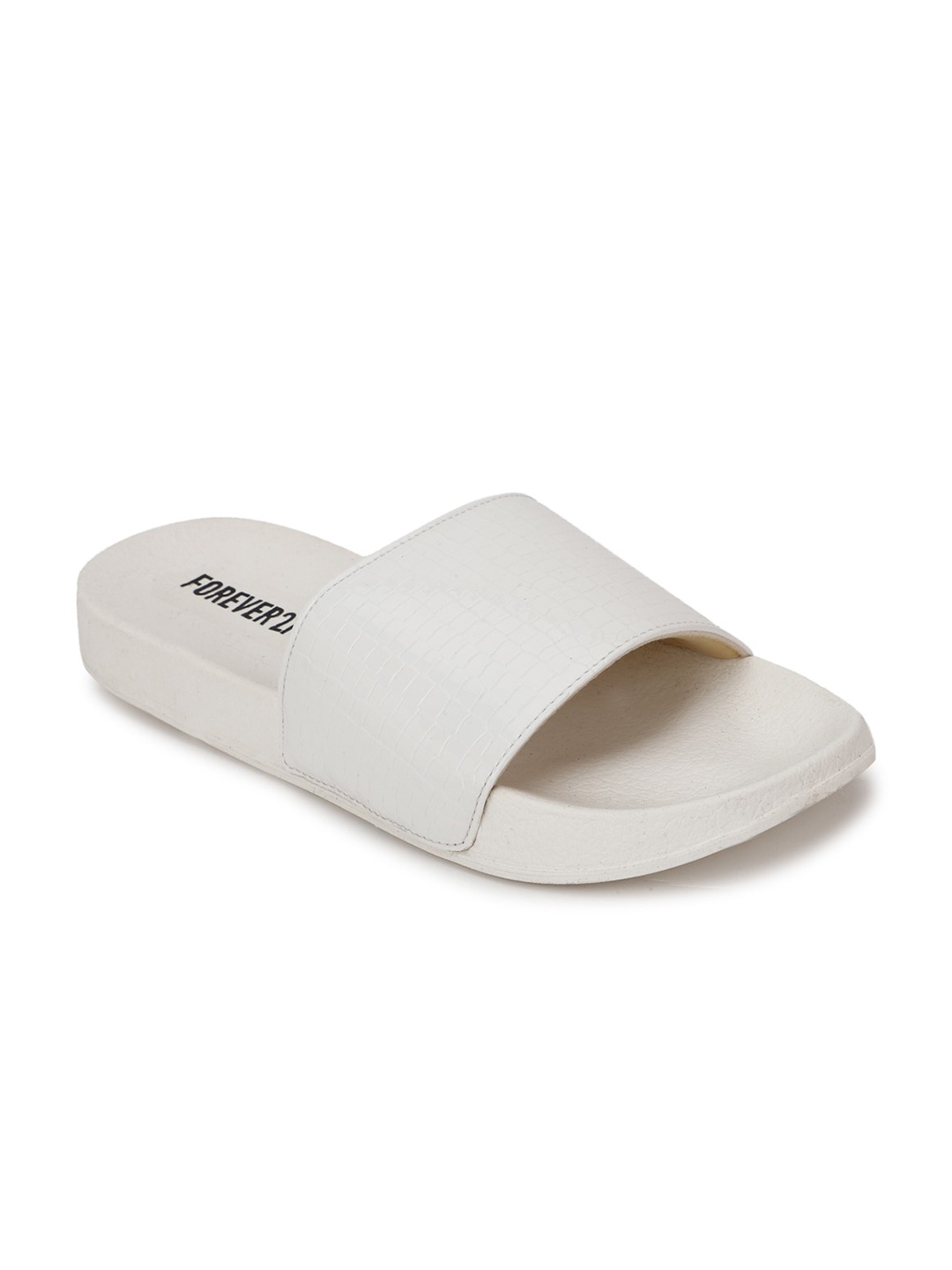 

FOREVER 21 Women White Animal Textured Sliders