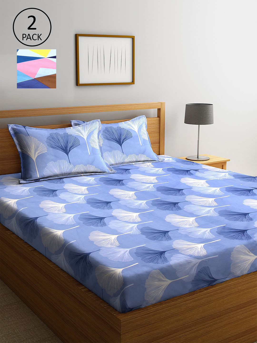 

KLOTTHE Multicoloured Floral 210 TC 2 King Bedsheet with 4 Pillow Covers, Multi