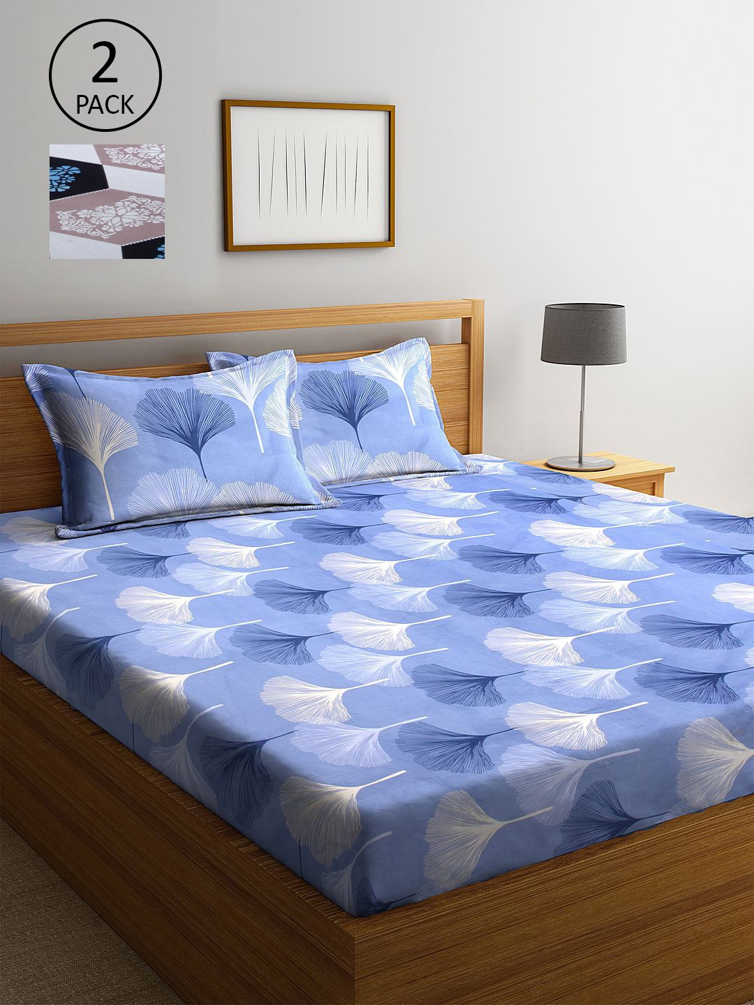 

KLOTTHE Multicoloured Floral 210 TC 2 King Bedsheet with 4 Pillow Covers, Multi