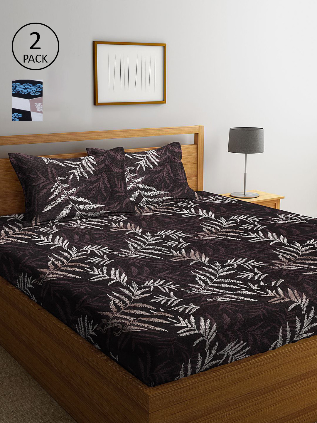 

KLOTTHE Multicoloured Floral 210 TC 2 King Bedsheet with 4 Pillow Covers, Multi