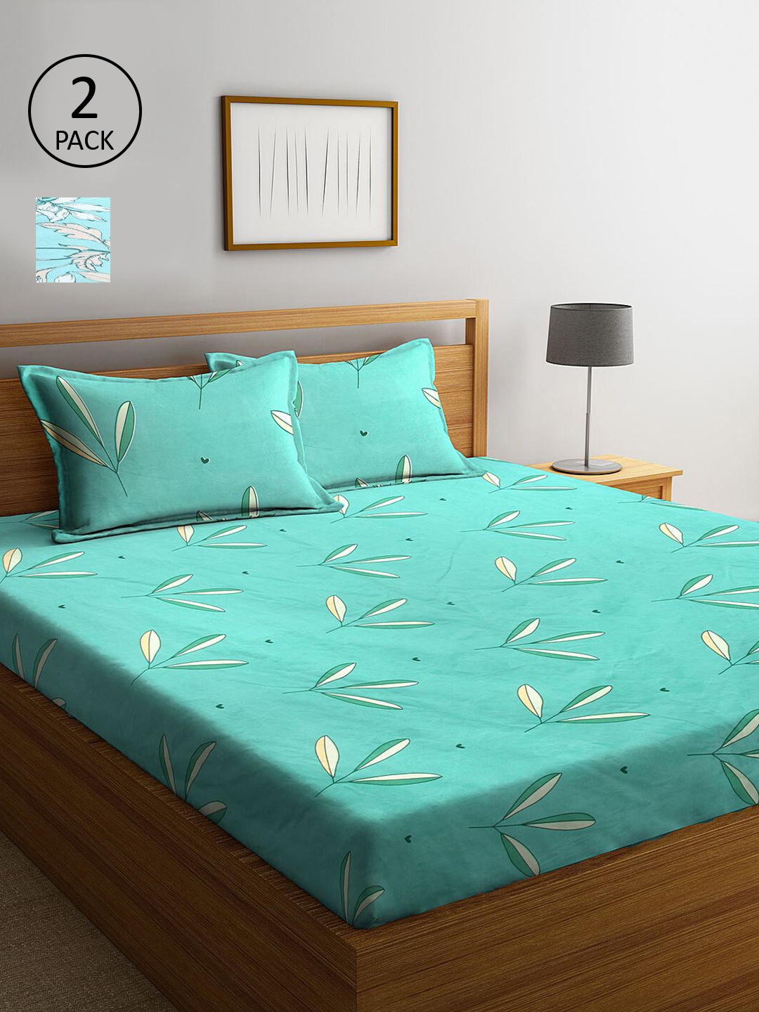 

KLOTTHE Multicoloured Floral 210 TC 2 King Bedsheet with 4 Pillow Covers, Multi
