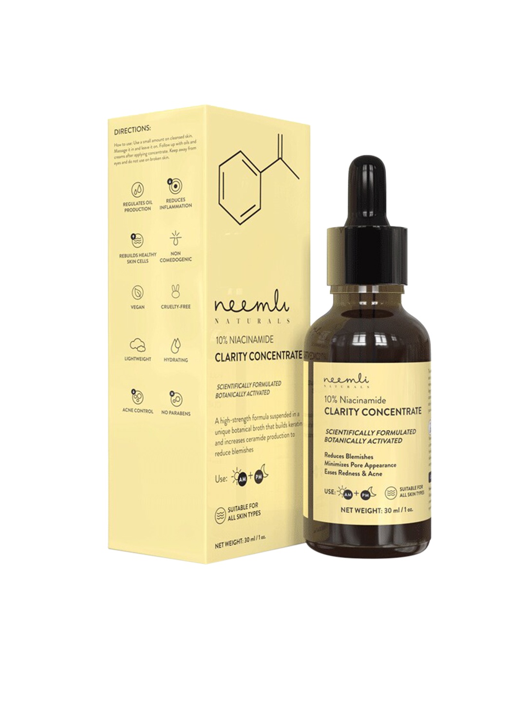 

Neemli Naturals 10% Niacinamide Clarity Concentrate Face Serum - 30 ml, Yellow