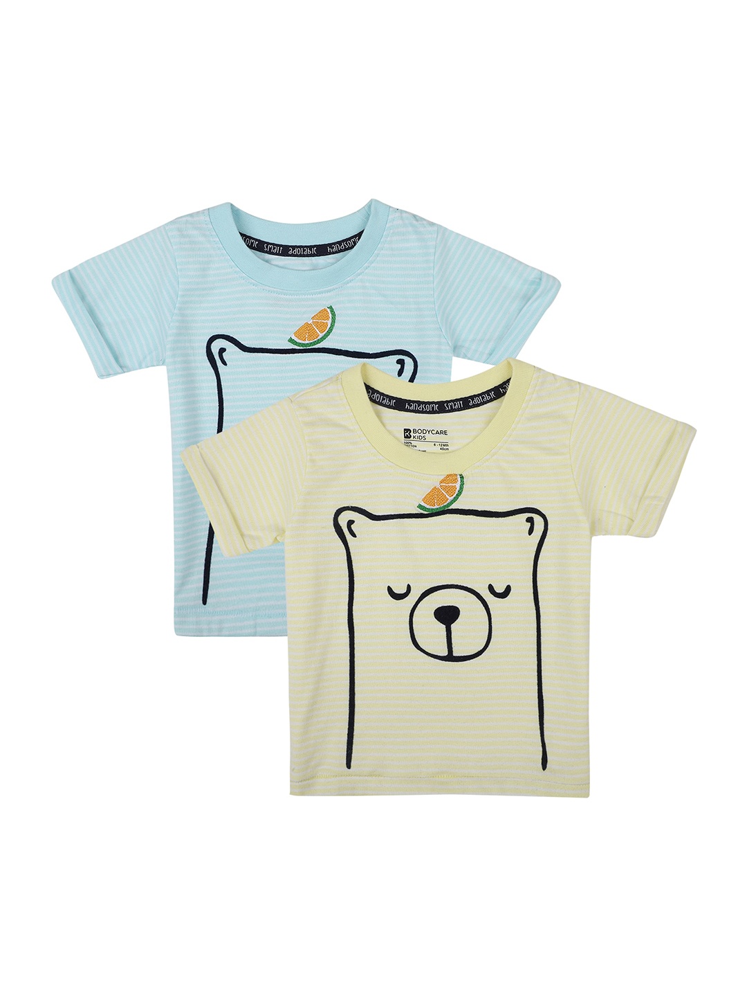 

Bodycare Kids Boys Pack Of 2 Blue & Yellow Printed T-shirt