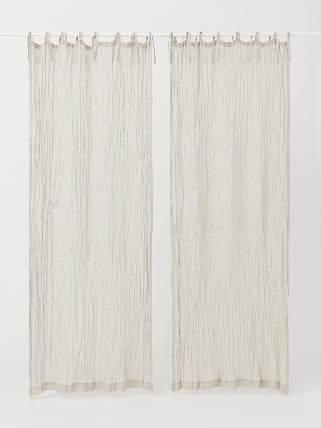 

H&M 2-Pack Beige Linen Window Curtain Lengths