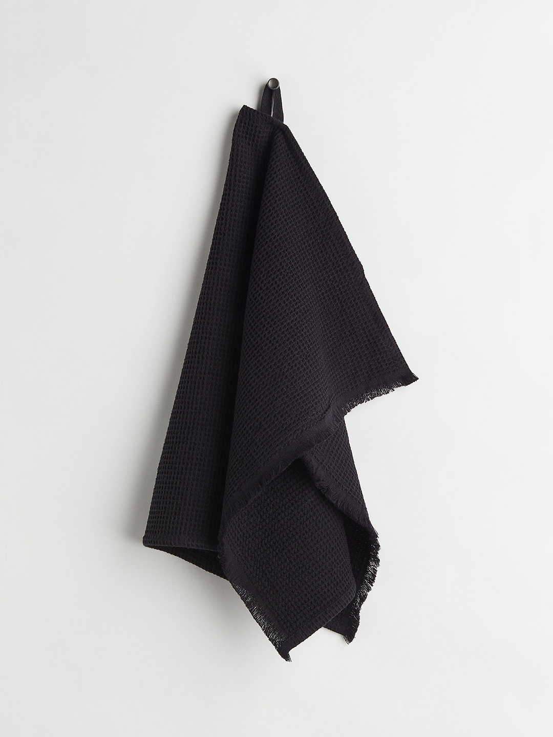 

H&M Black Pure Cotton Waffled Hand Towel