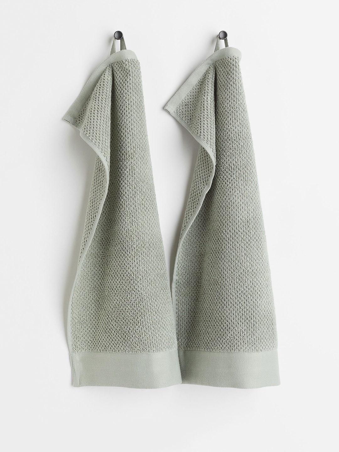 

H&M Sage Green 2-Pack Cotton Terry Guest Towels