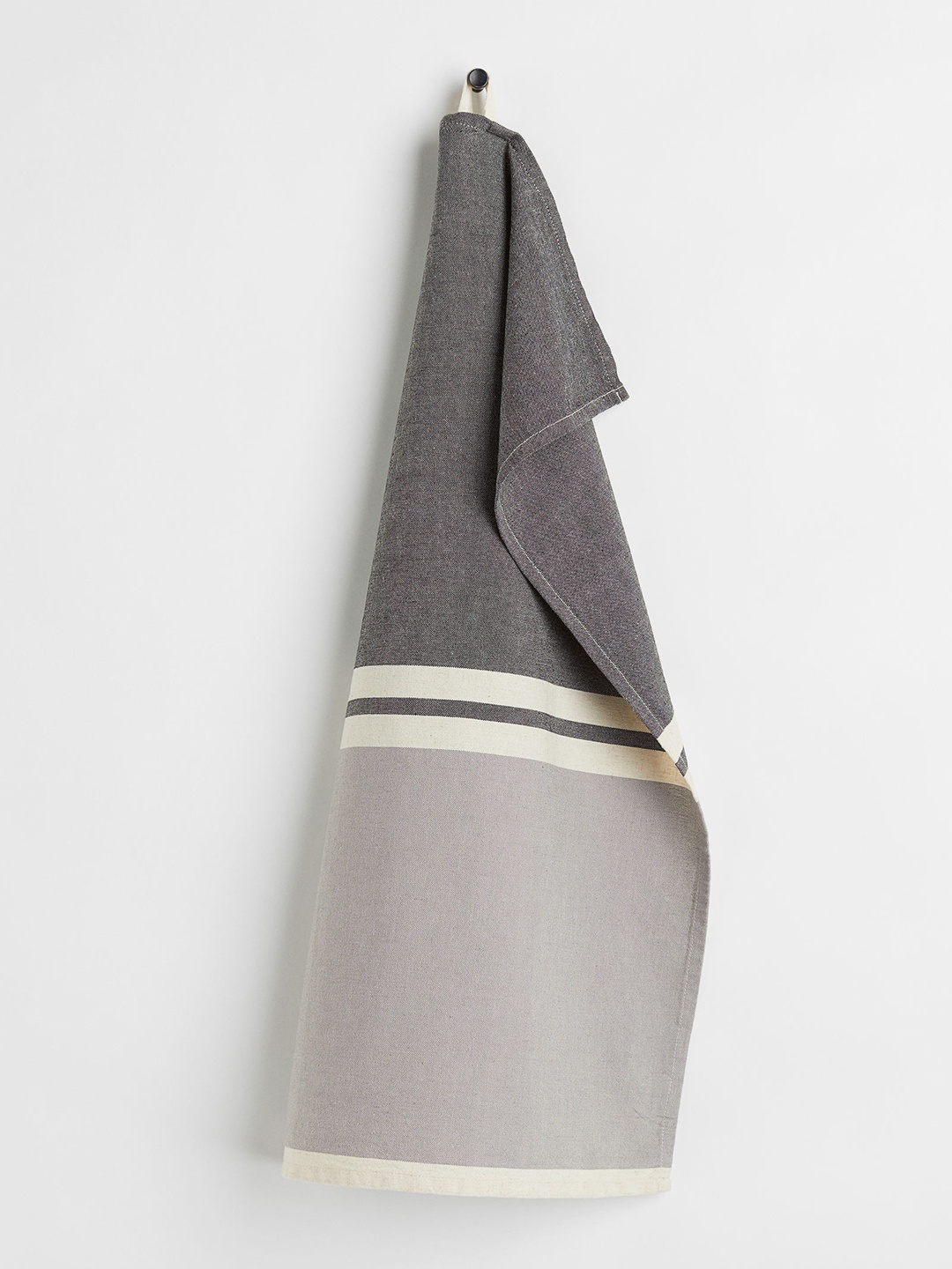 

H&M Cream Coloured & Grey Block Coloured Tea Towel