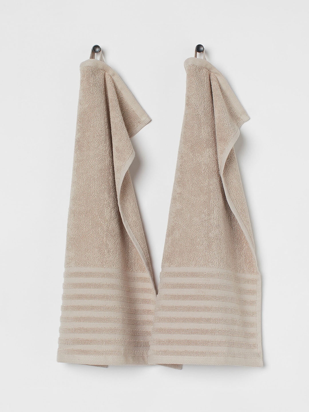 

H&M 2-Pack Beige Cotton Guest Towels