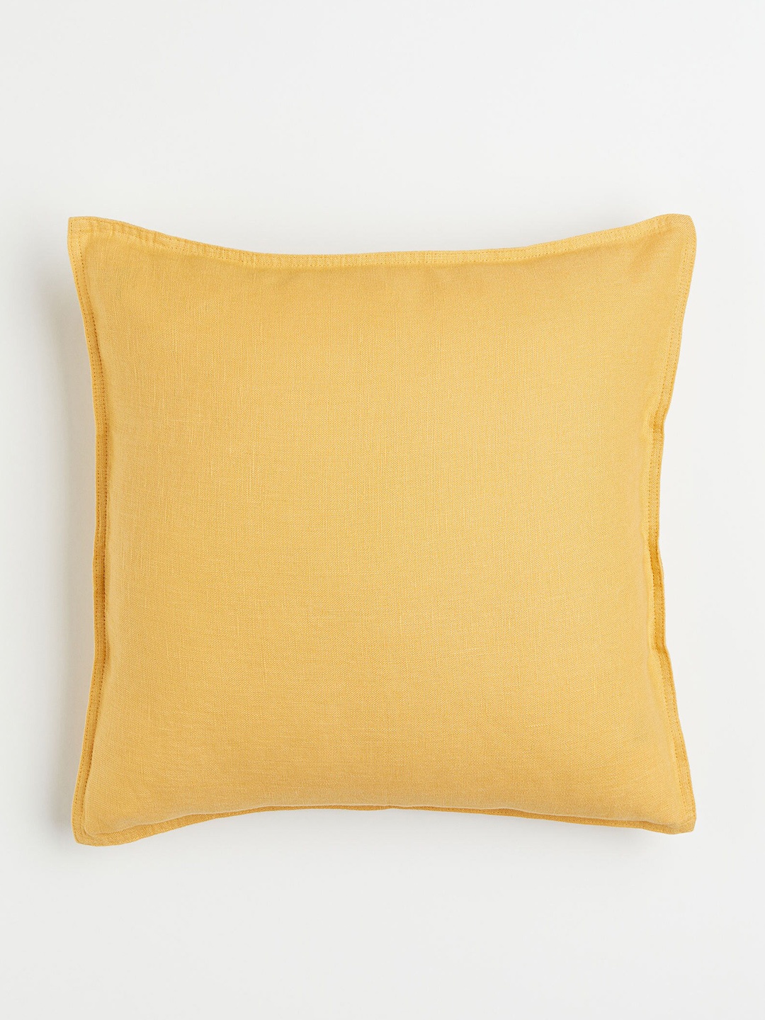 

H&M Yellow Solid Washed Cushion Cover