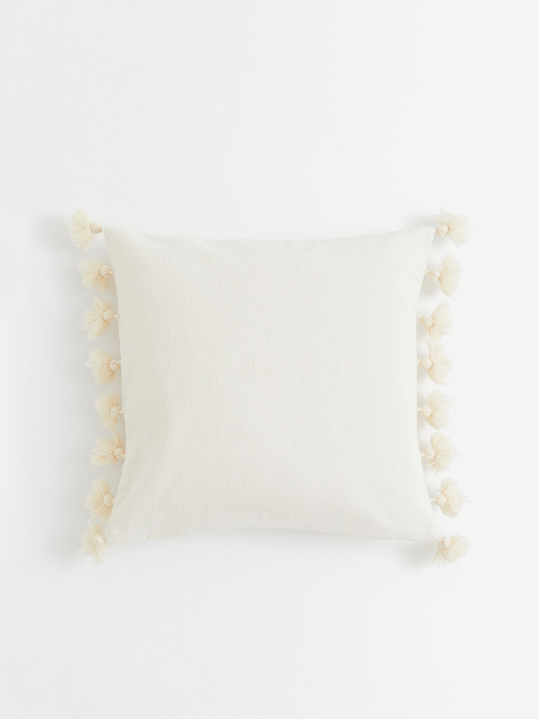 

H&M Off-White Pure Cotton Cushion Cover With Tassels