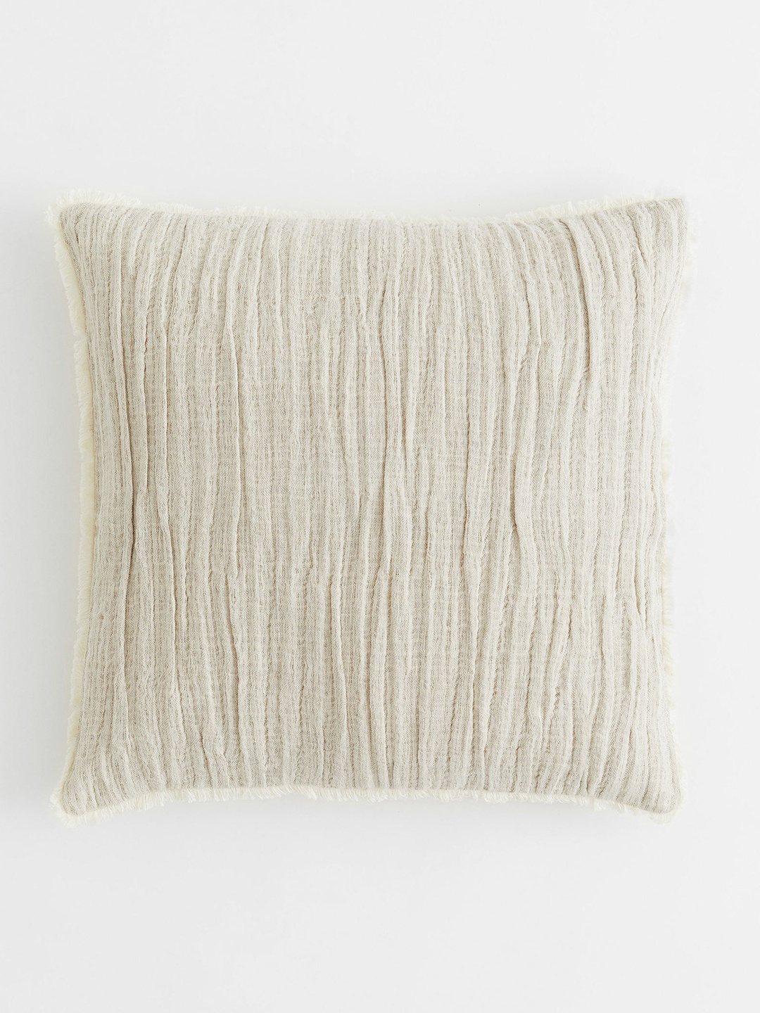 

H&M Beige Crinkled Linen-blend Cushion Cover