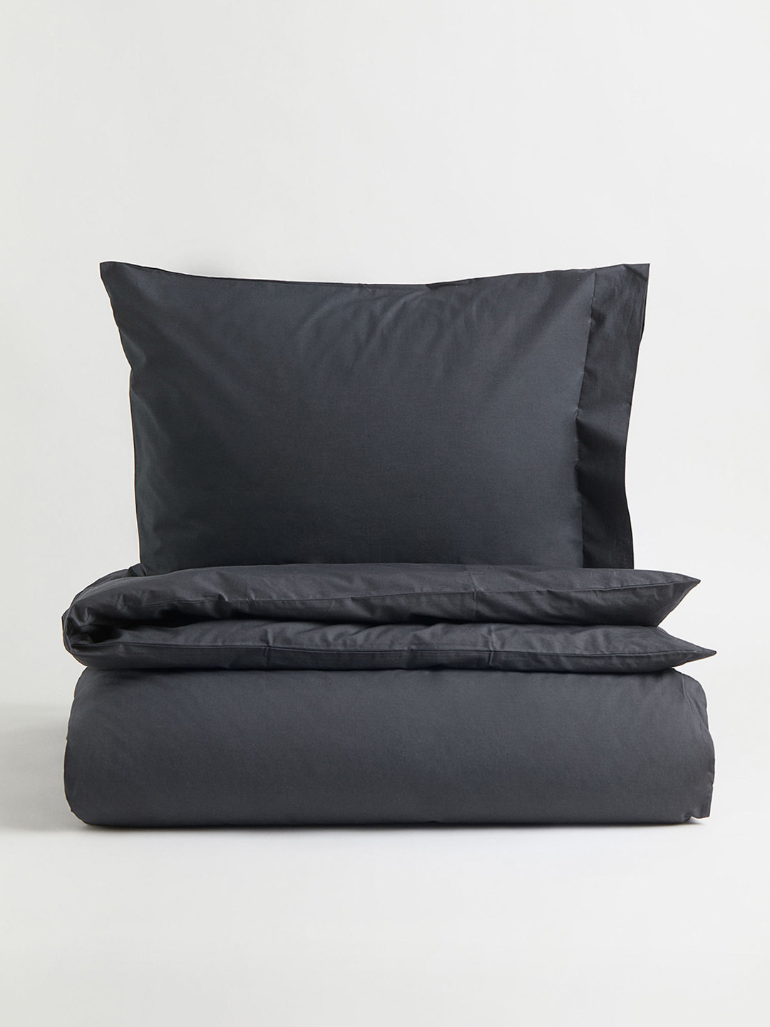 

H&M Charcoal Grey Cotton Percale Single Duvet Cover Set