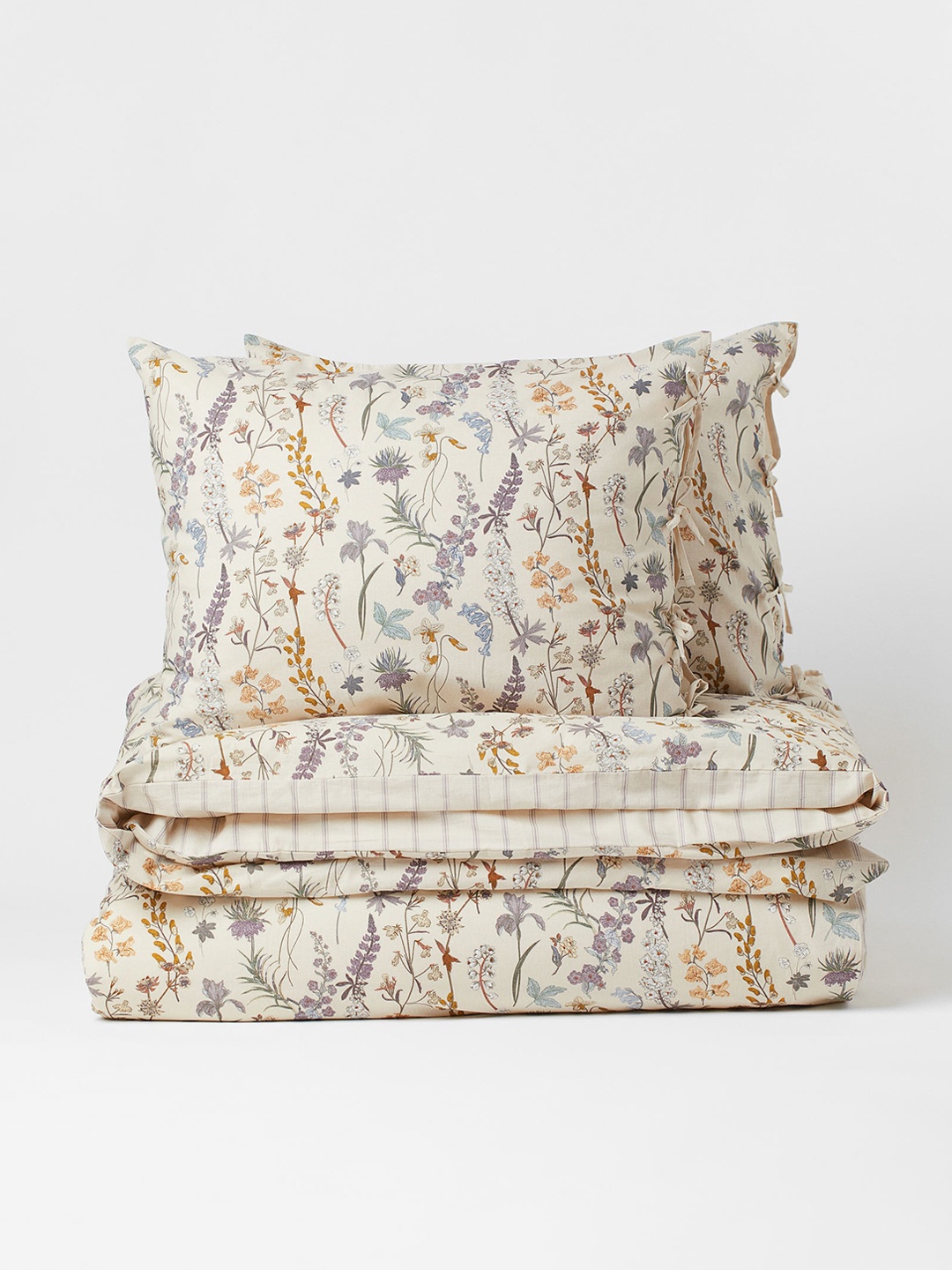 

H&M Beige Printed Cotton King Duvet Cover Set