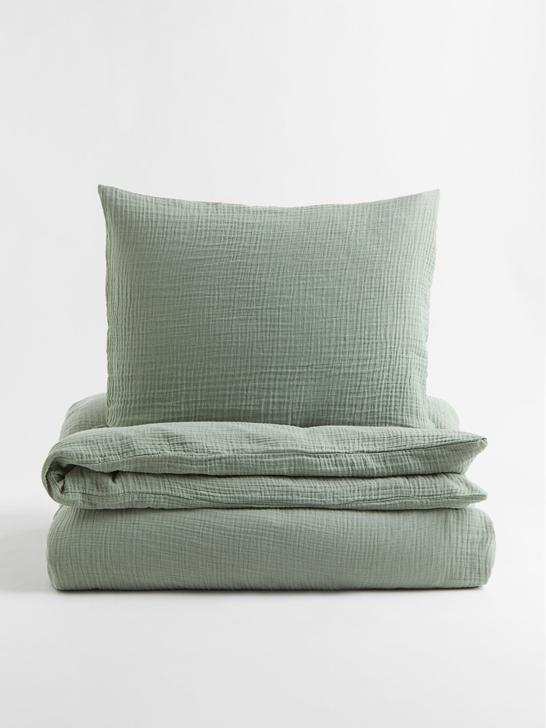 

H&M Green Muslin Single Duvet Cover Set