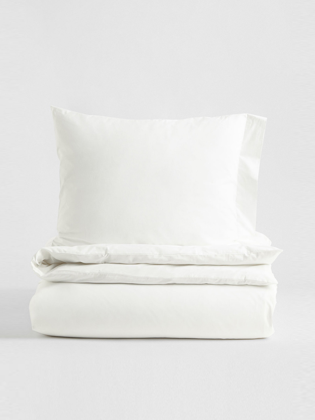

H&M White Cotton Percale Single Duvet Cover Set