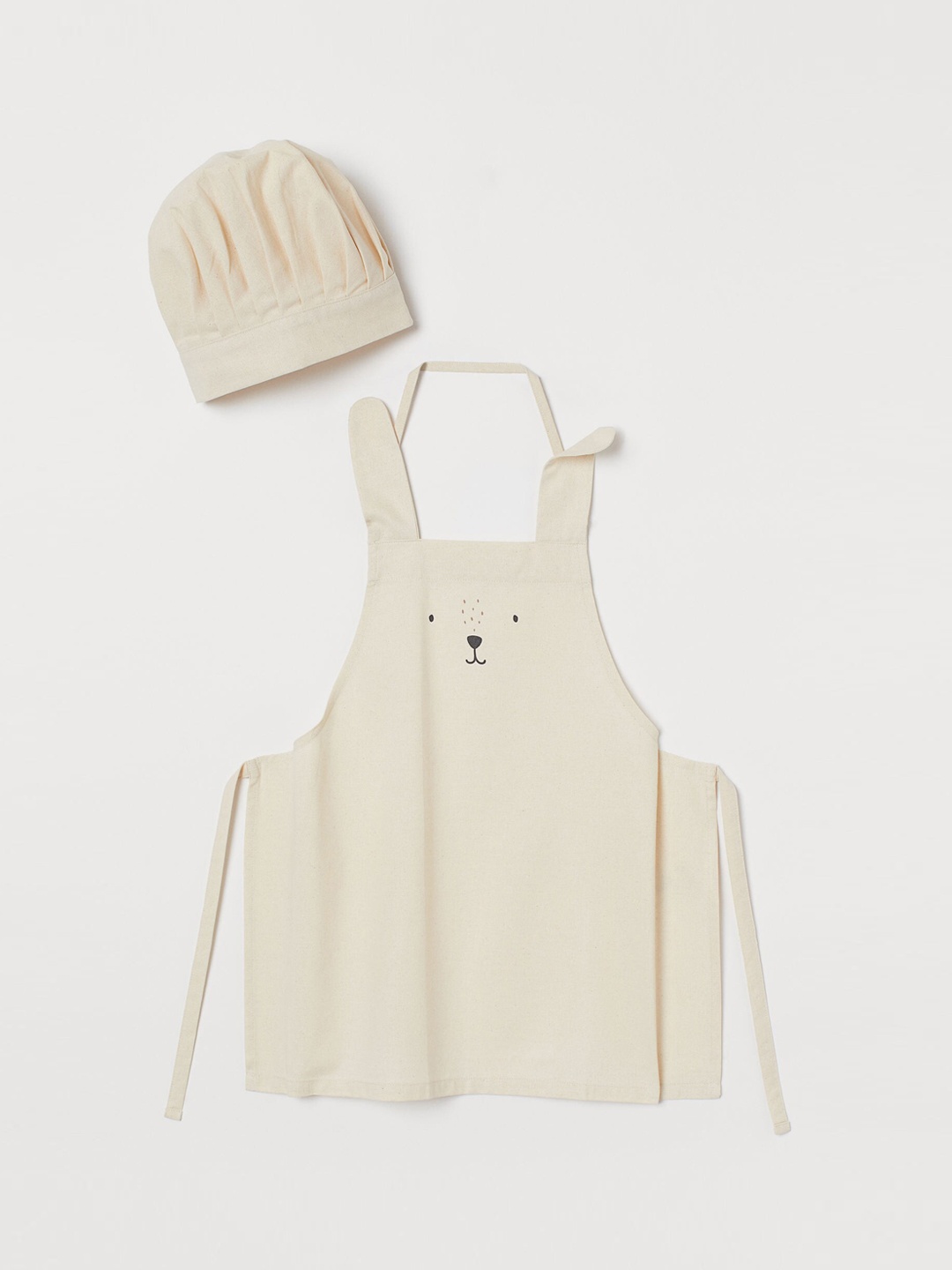 

H&M Girls Cream Coloured Apron and Chefs Hat