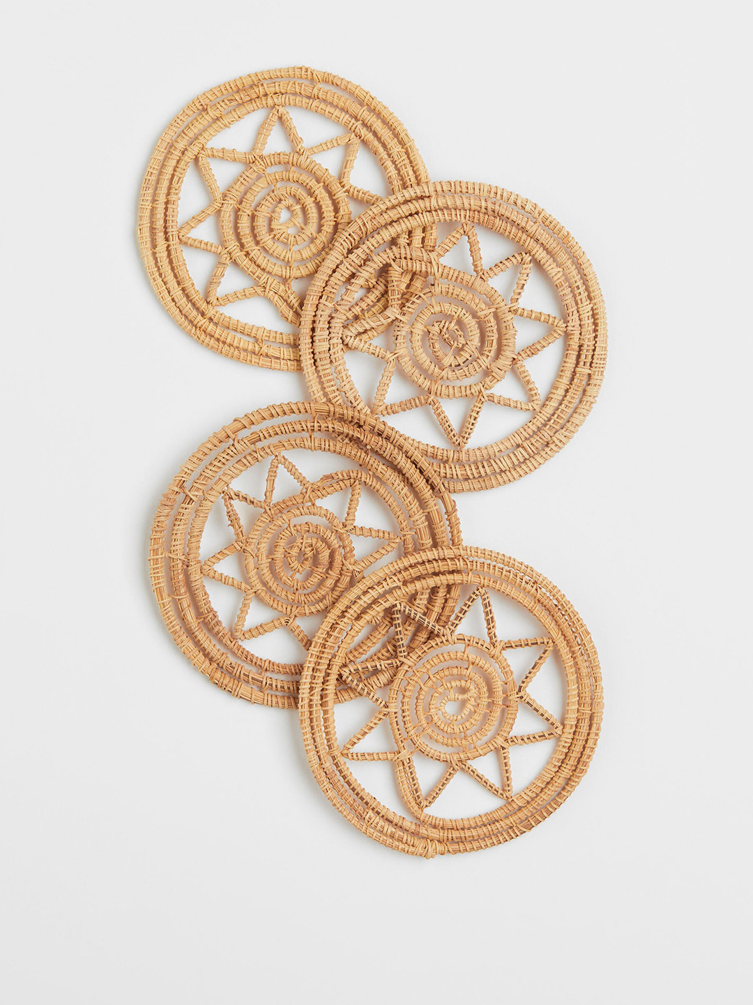 

H&M Beige Pack of 4 Straw Coasters