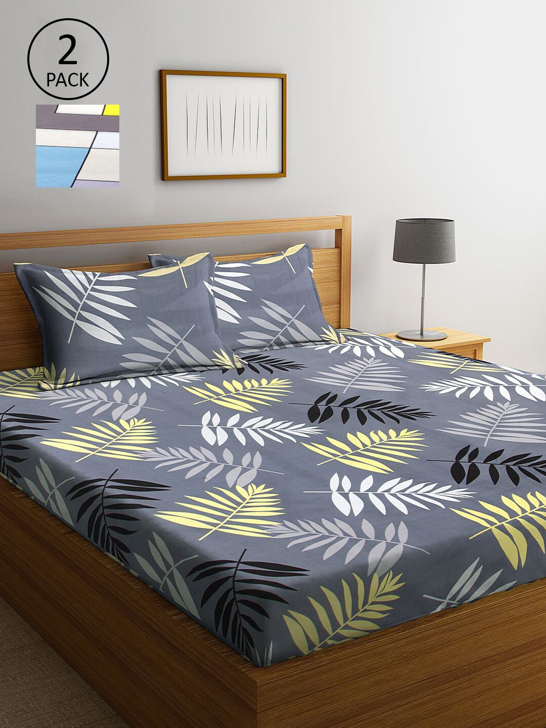 

KLOTTHE Multicoloured Floral 210 TC 2 King Bedsheet with 4 Pillow Covers, Multi