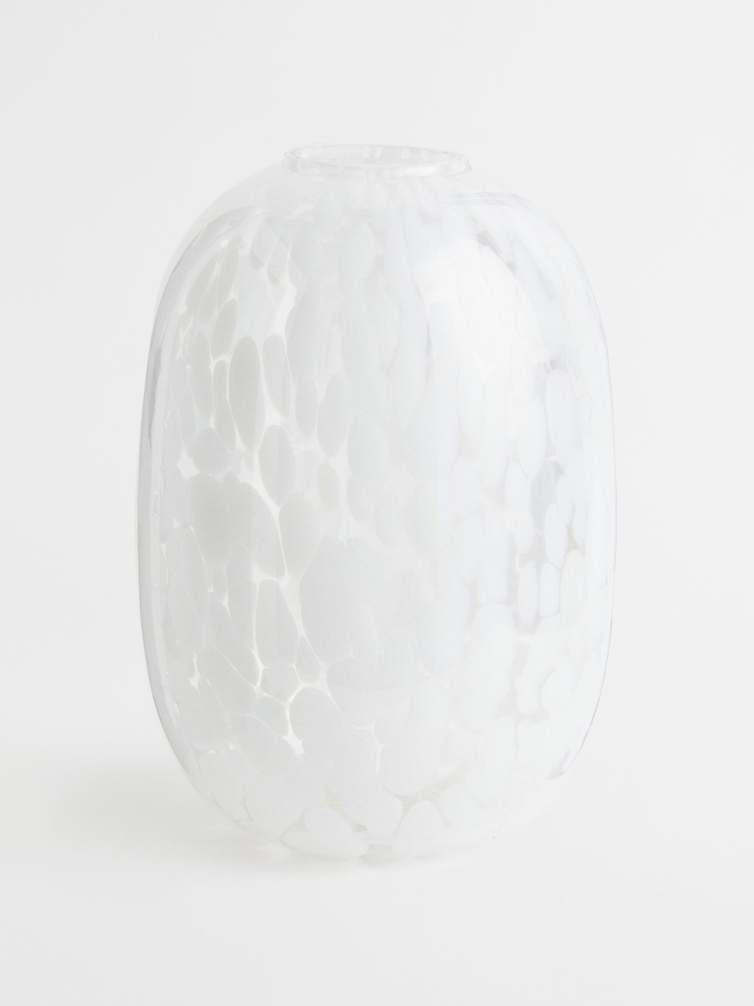 

H&M White Patterned Large Glass Vase