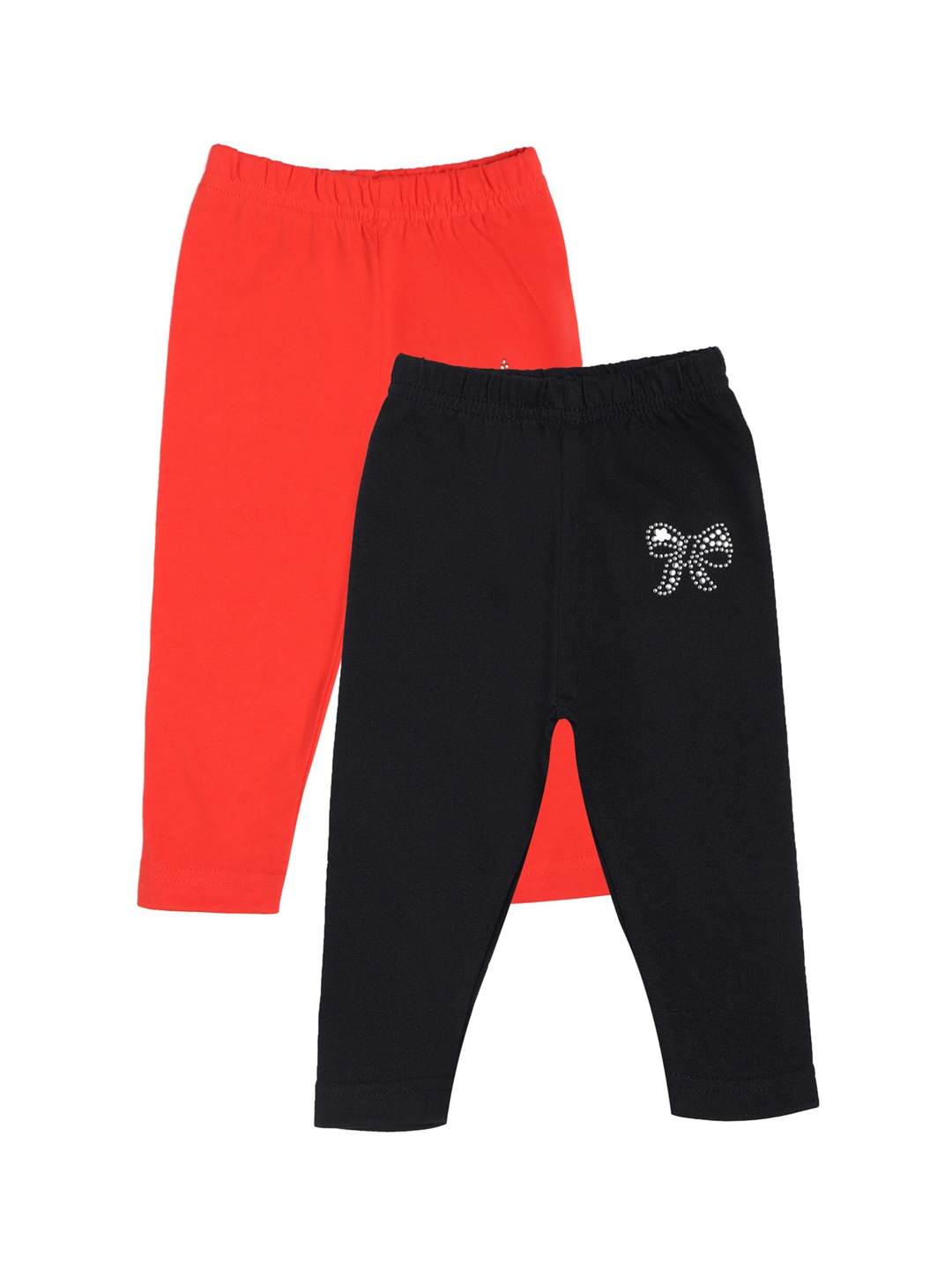

Bodycare Kids Girls Pack Of 2 Solid Cotton Track Pant, Red