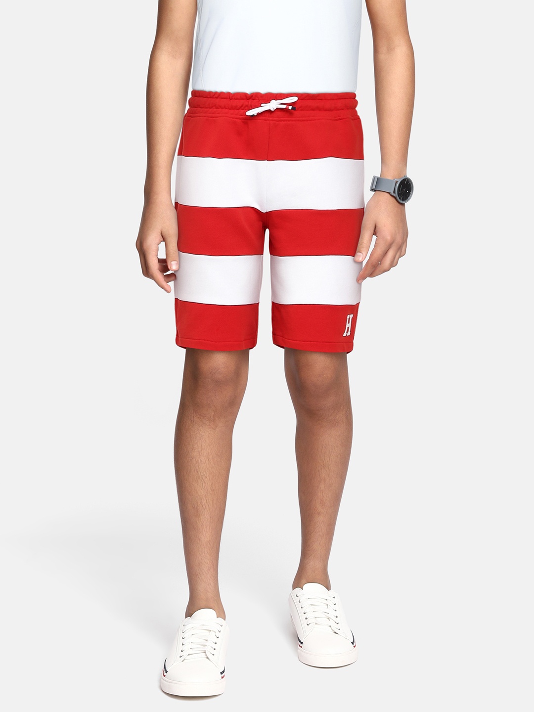 

Tommy Hilfiger Boys Red Colourblocked Shorts