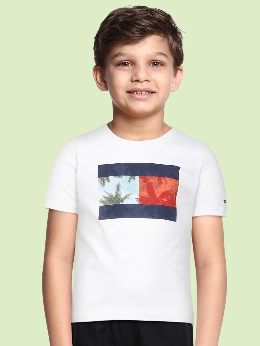

Tommy Hilfiger Boys White Printed Organic Cotton T-shirt