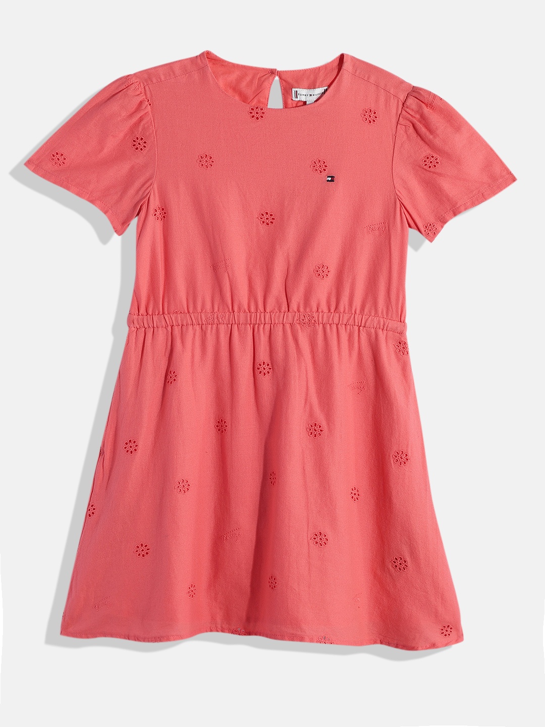 

Tommy Hilfiger Girls Organic Cotton A-Line Dress, Peach