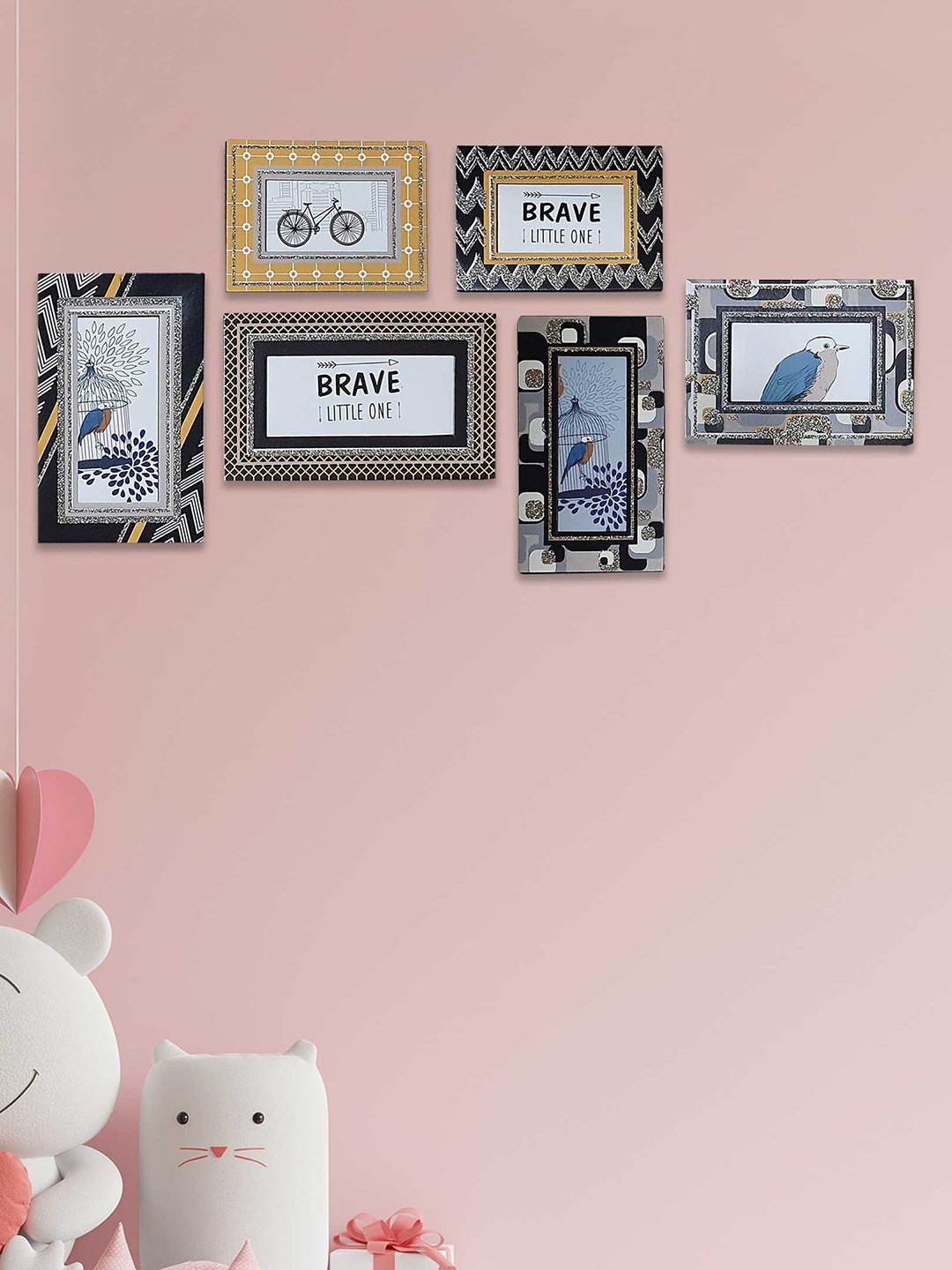Art Street 7-Set 3D Wall Decal Stickers, Multi