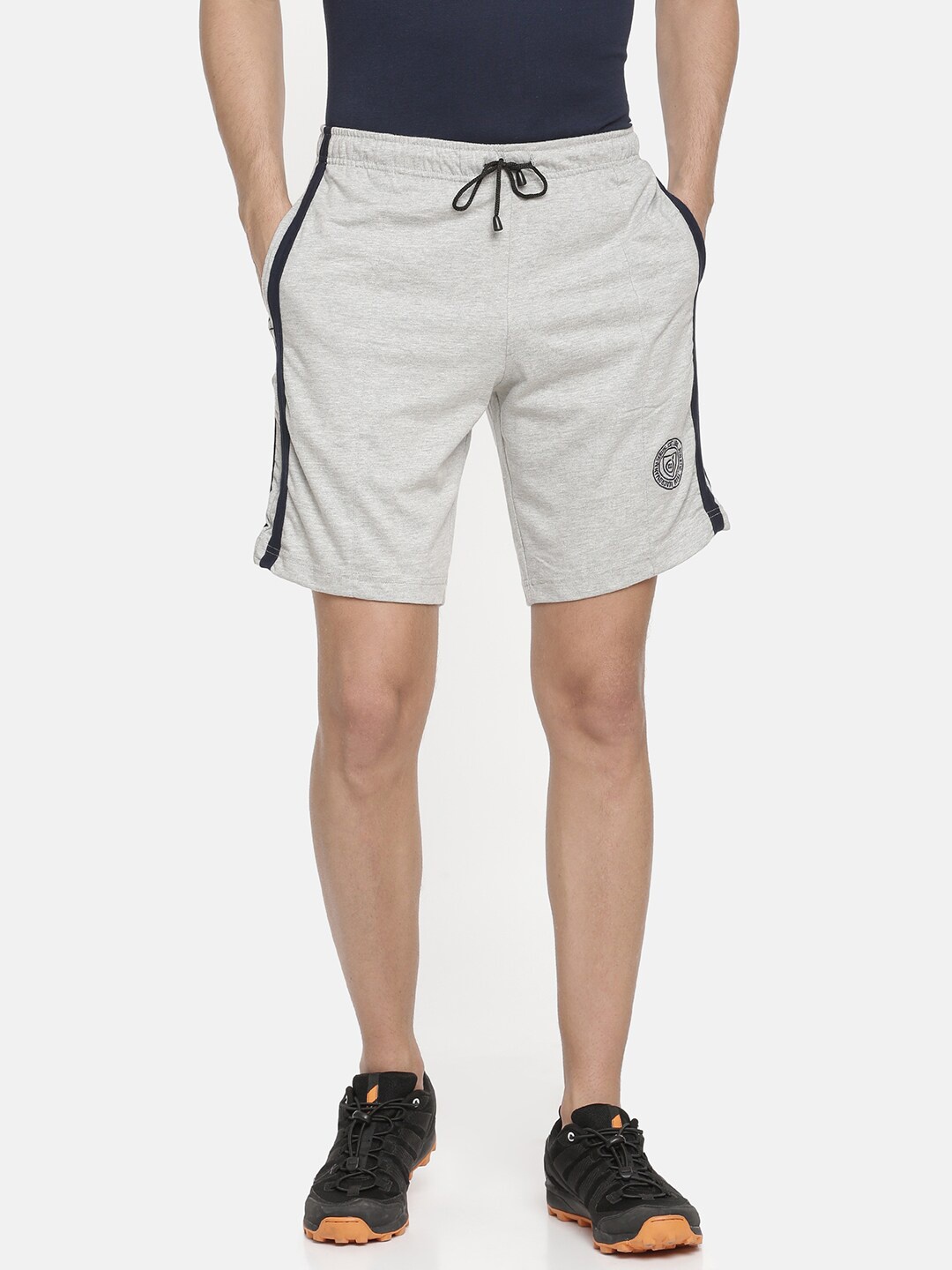 

Macroman M-Series Men Grey & Black Pure Cotton Shorts