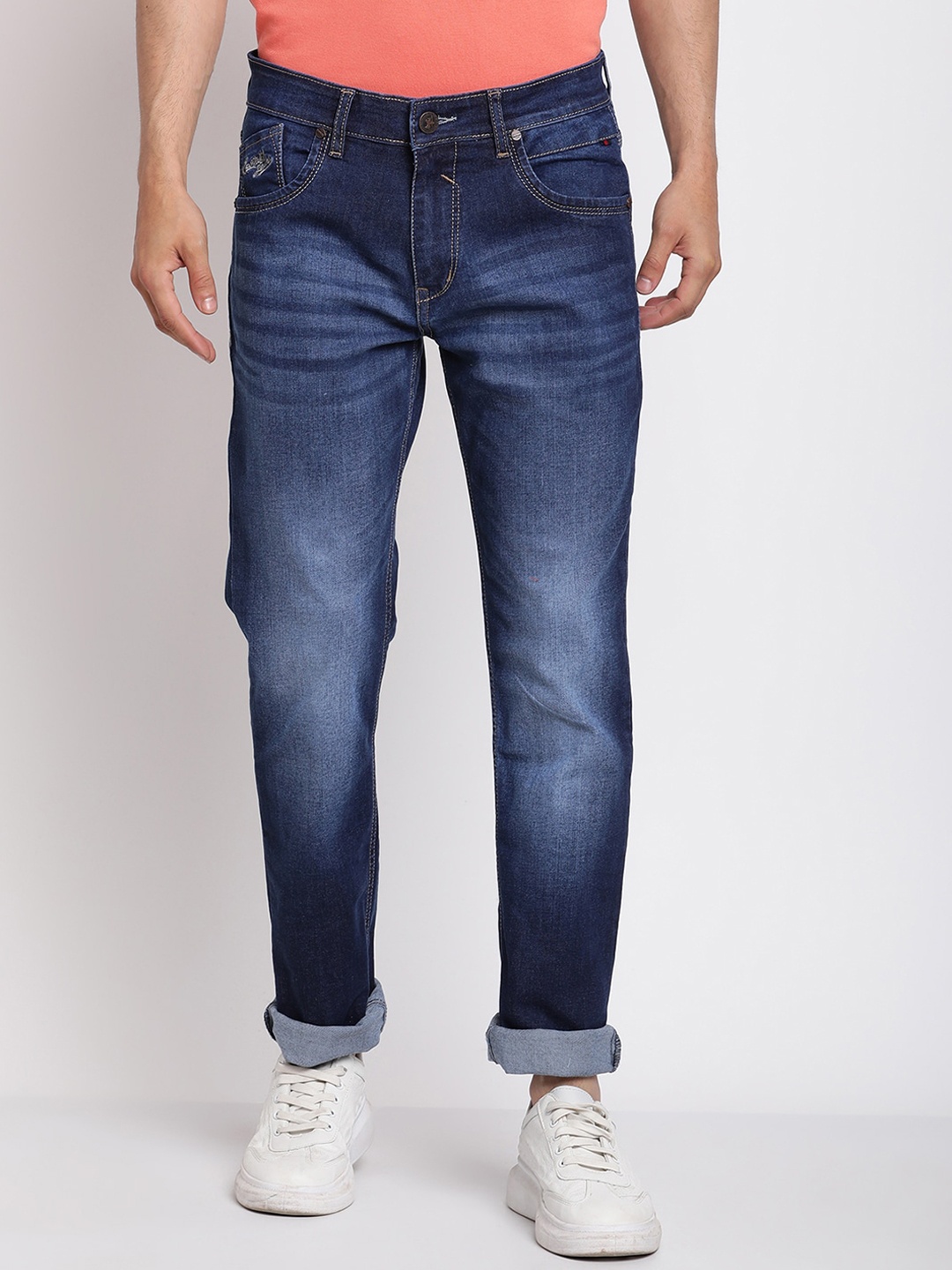 

Cantabil Men Blue Jean Light Fade Stretchable Regular Fit Jeans