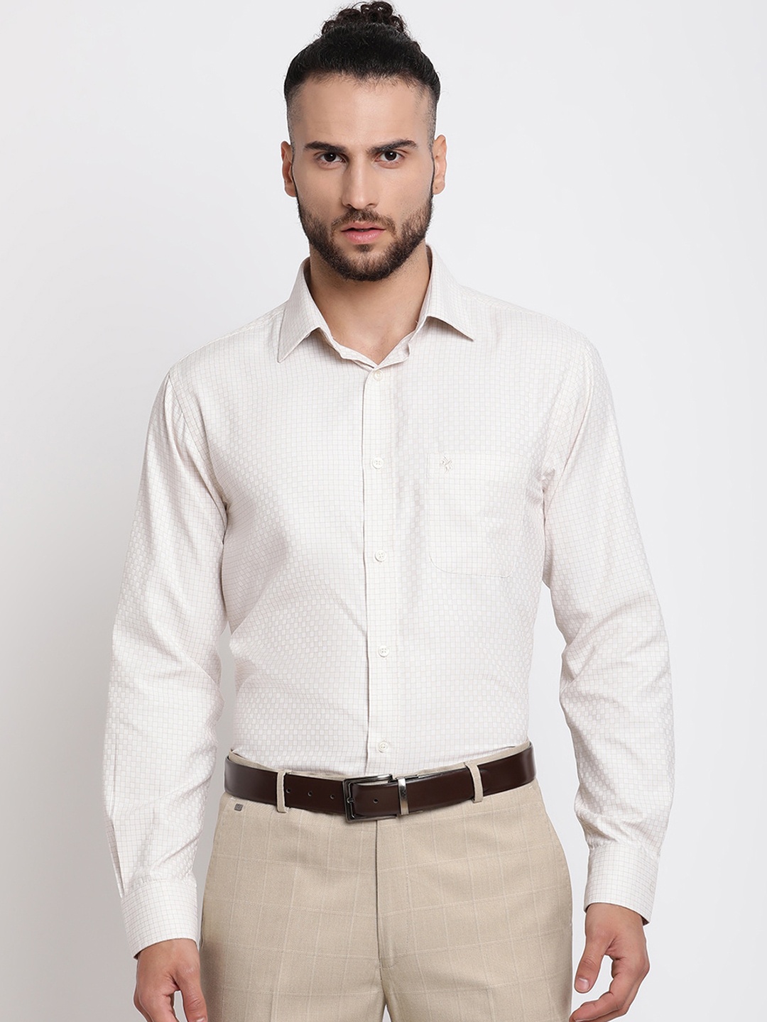

Cantabil Men Beige New Regular Fit Cotton Casual Shirt