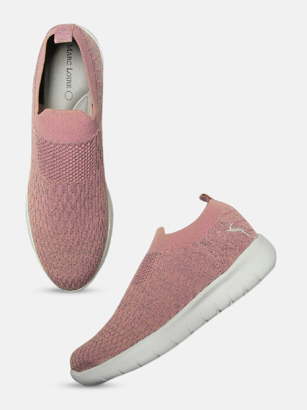 

Marc Loire Women Peach-Coloured Printed Slip-On Sneakers