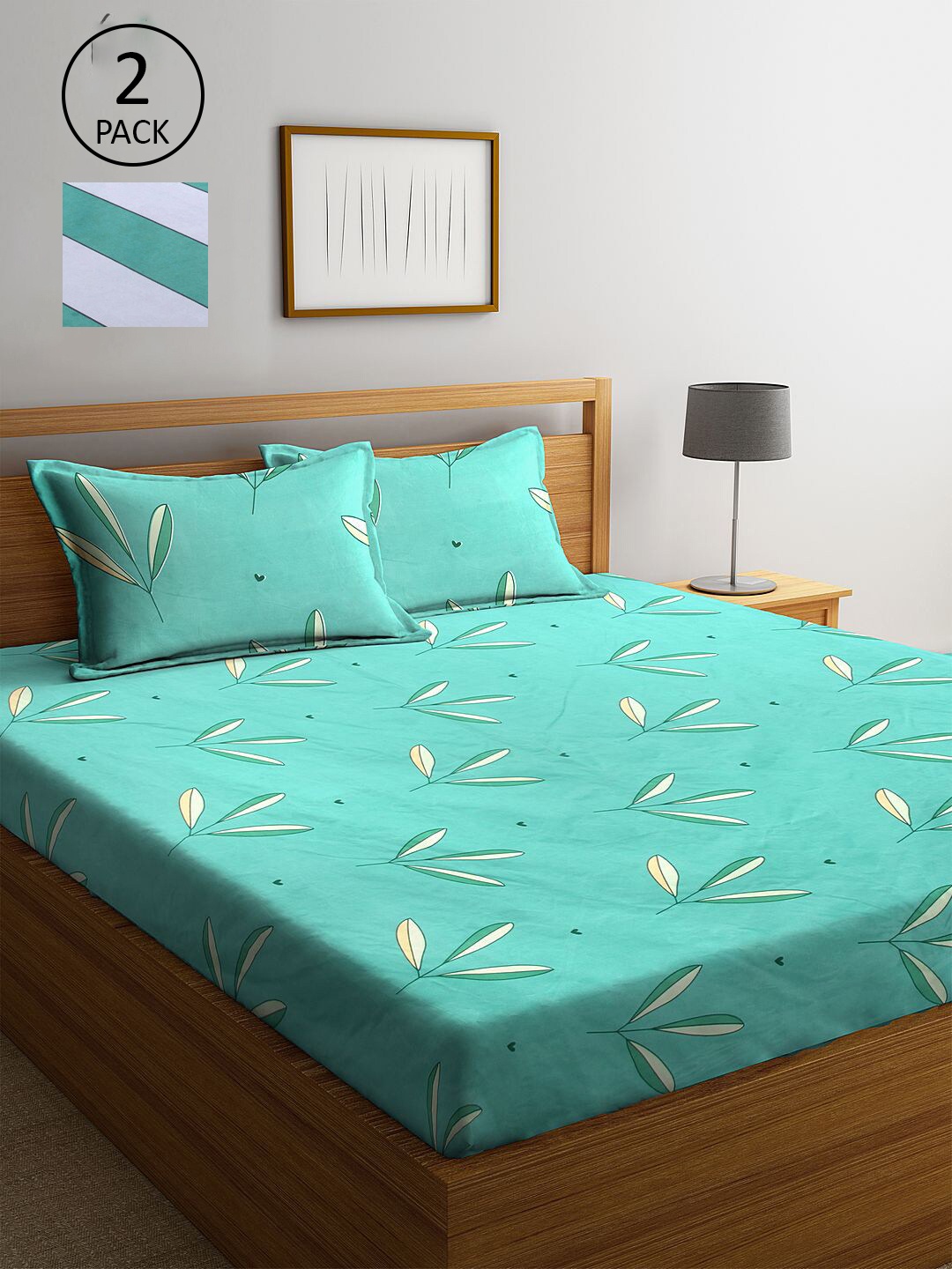 

KLOTTHE Multicoloured Floral 210 TC 2 King Bedsheet with 4 Pillow Covers, Multi