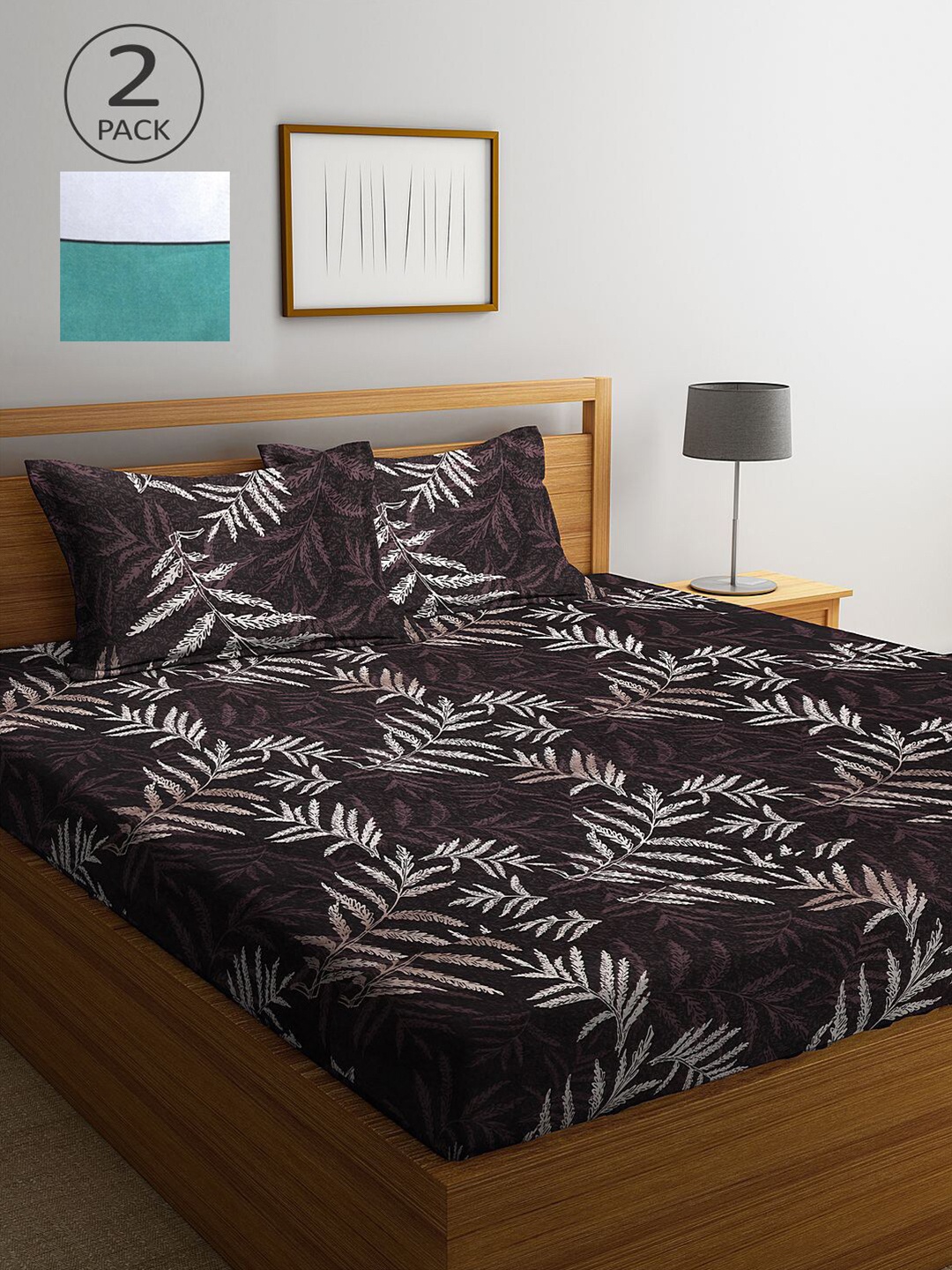 

KLOTTHE Multicoloured Floral 210 TC 2 King Bedsheet with 4 Pillow Covers, Multi