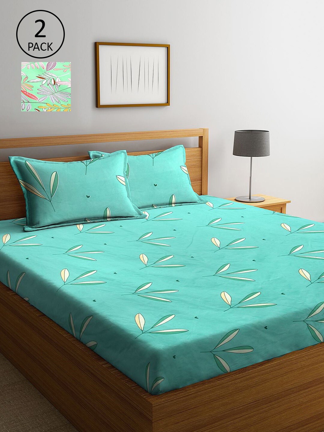 

KLOTTHE Floral 210 TC 2 King Bedsheet with 4 Pillow Covers, Multi