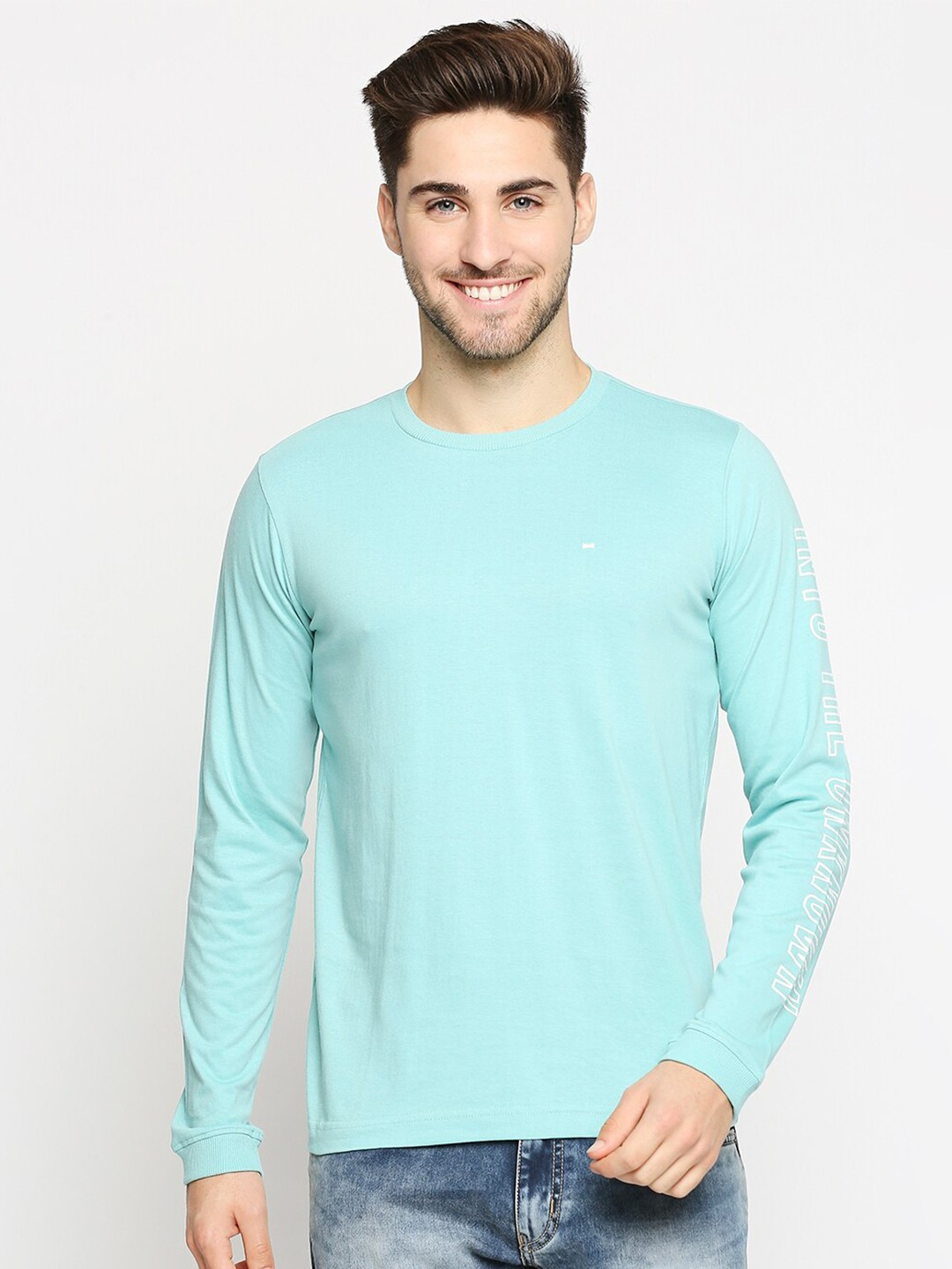 

Basics Men Green Slim Fit Cotton T-shirt