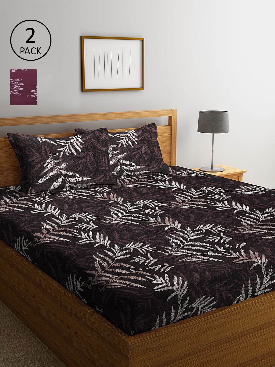 

KLOTTHE Multicoloured Floral 210 TC 2 King Bedsheet with 4 Pillow Covers, Multi