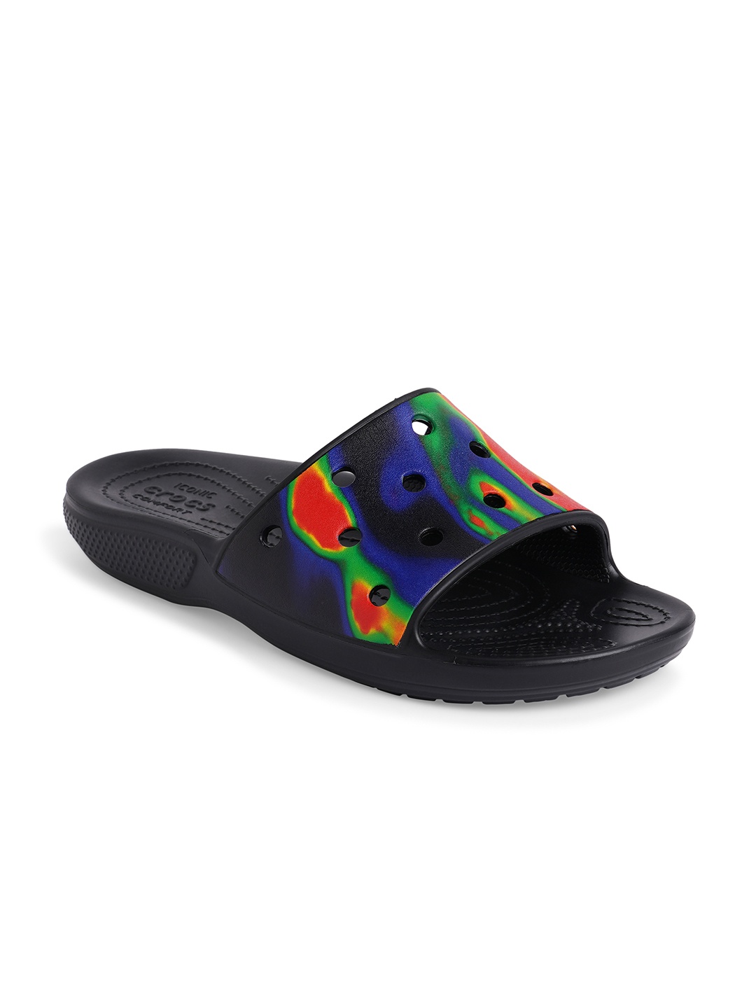 

Crocs Unisex Black Printed Classic Sliders