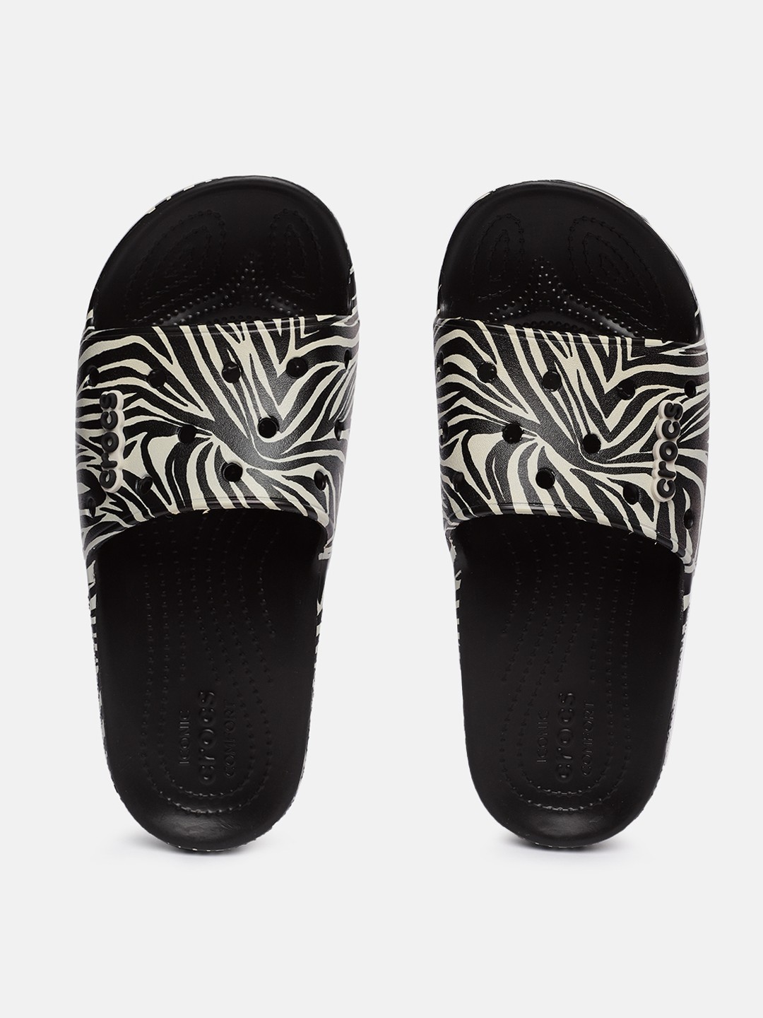 

Crocs Unisex Black & Off-White Animal Printed Clogs