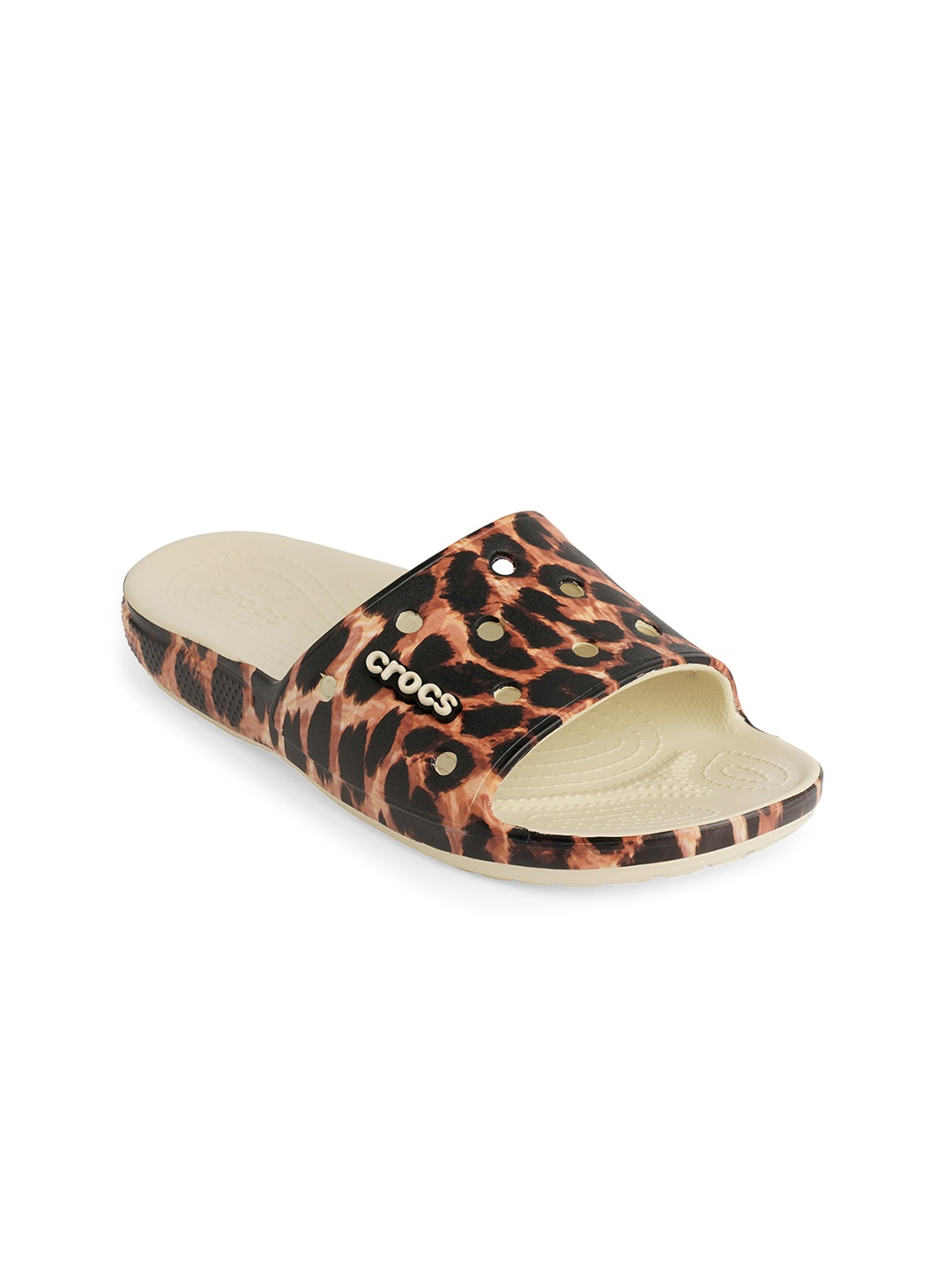 

Crocs Unisex Black & Brown Animal Printed Croslite Slip-On