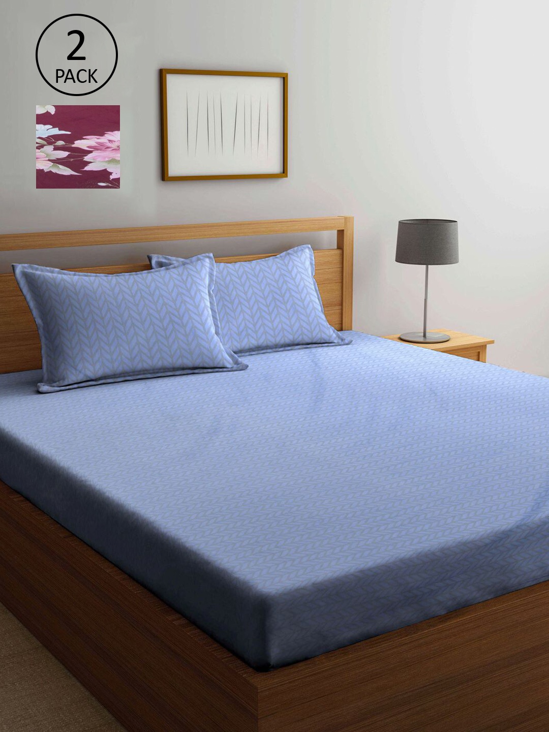 

KLOTTHE Multicoloured Geometric 210 TC 2 King Bedsheet with 4 Pillow Covers, Multi