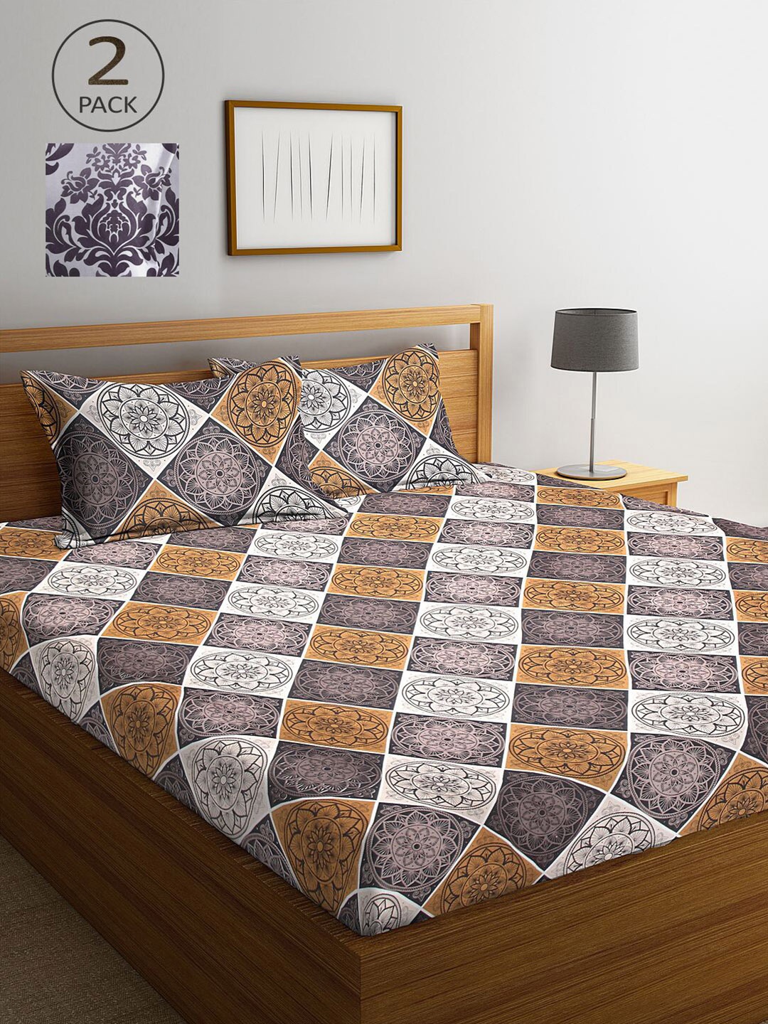 

KLOTTHE Floral 210 TC 2 King Bedsheet with 4 Pillow Covers, Multi