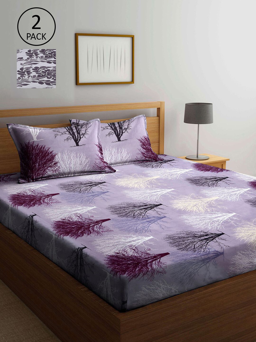 

KLOTTHE Floral 210 TC 2 King Bedsheet with 4 Pillow Covers, Multi