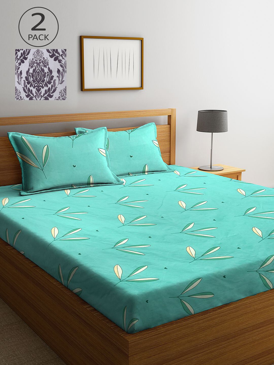 

KLOTTHE Floral 210 TC 2 King Bedsheet with 4 Pillow Covers, Multi