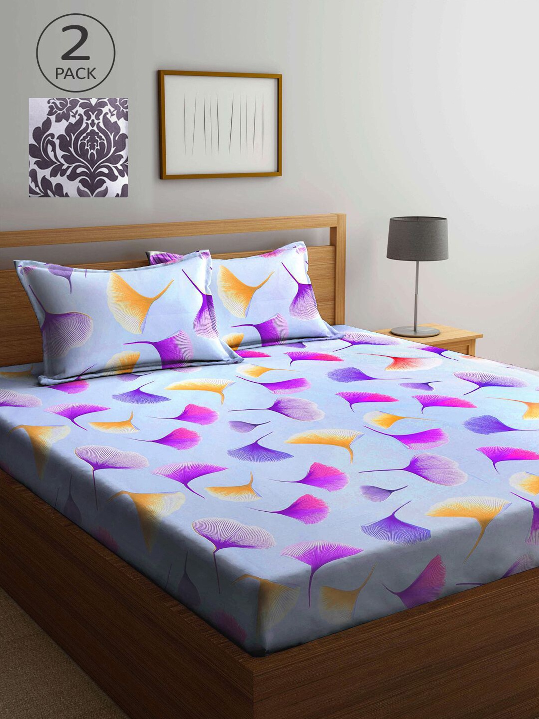 

KLOTTHE Floral 210 TC 2 King Bedsheet with 4 Pillow Covers, Multi