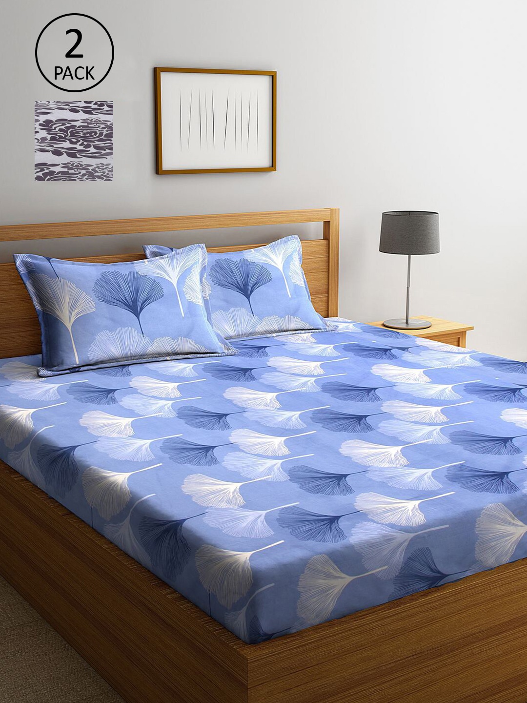 

KLOTTHE Floral 210 TC 2 King Bedsheet with 4 Pillow Covers, Multi
