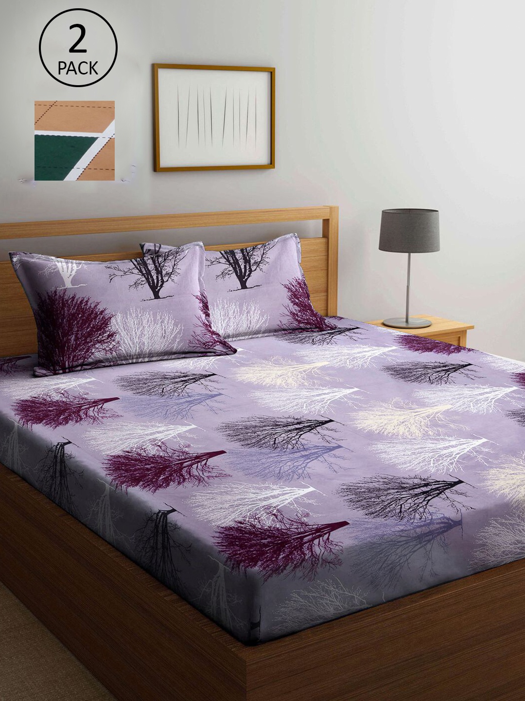 

KLOTTHE Multicoloured Floral 210 TC 2 King Bedsheet with 4 Pillow Covers, Multi